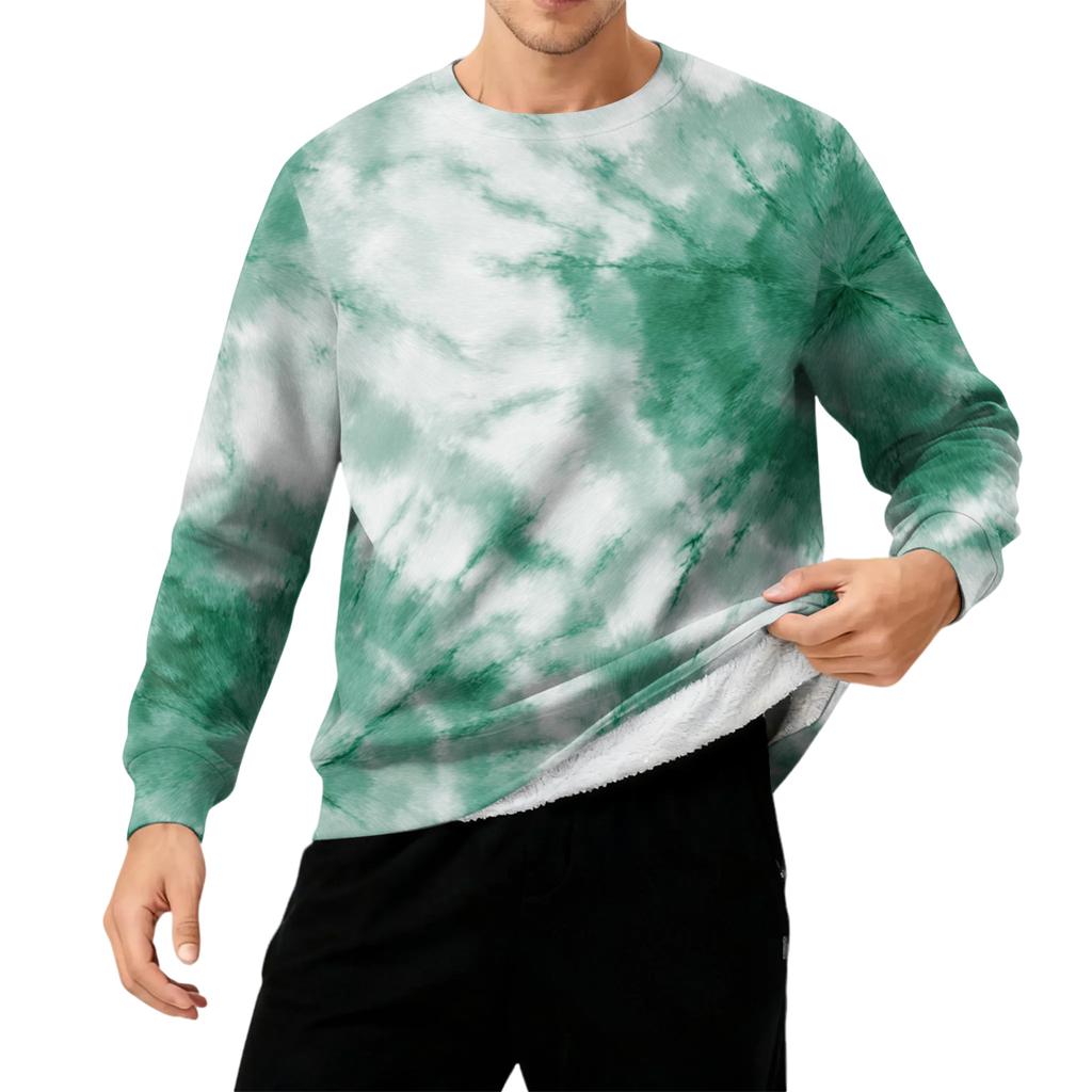 Men's Round Neck Fleece-Lined Thick Warm Sweatshirt
