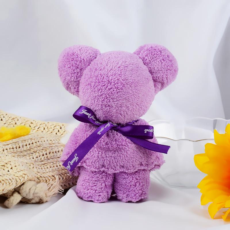 Bear-Shaped Soft Coral Fleece Towel - Cute Souvenir for Weddings, Kids, Holidays, or Kindergarten Opening Gifts
