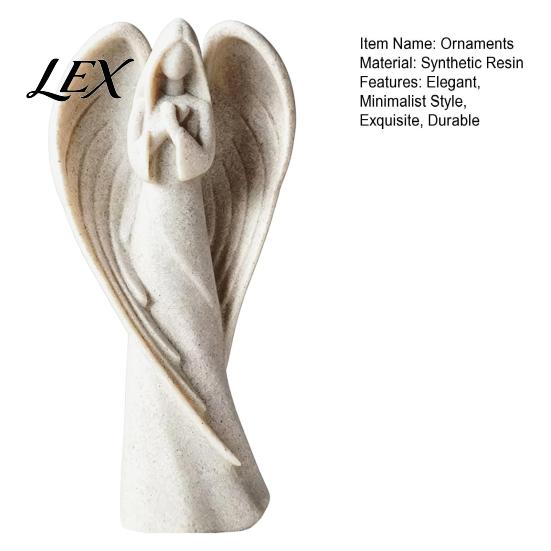 Modern Home Interior Accents Praying Angel Statue, Abstract Guardian Figurine, Religious Prayer Decor Sculpture for Mantel Church Indoor Memorial