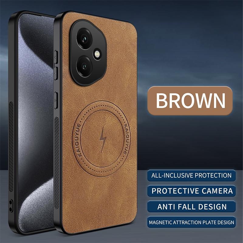 For Honor 400 Lite Pro 200 X8C X9C Case Luxury PU Leather Skin Magnetic Magsafe Protective Back Cover For Honor X9D Phone Shell