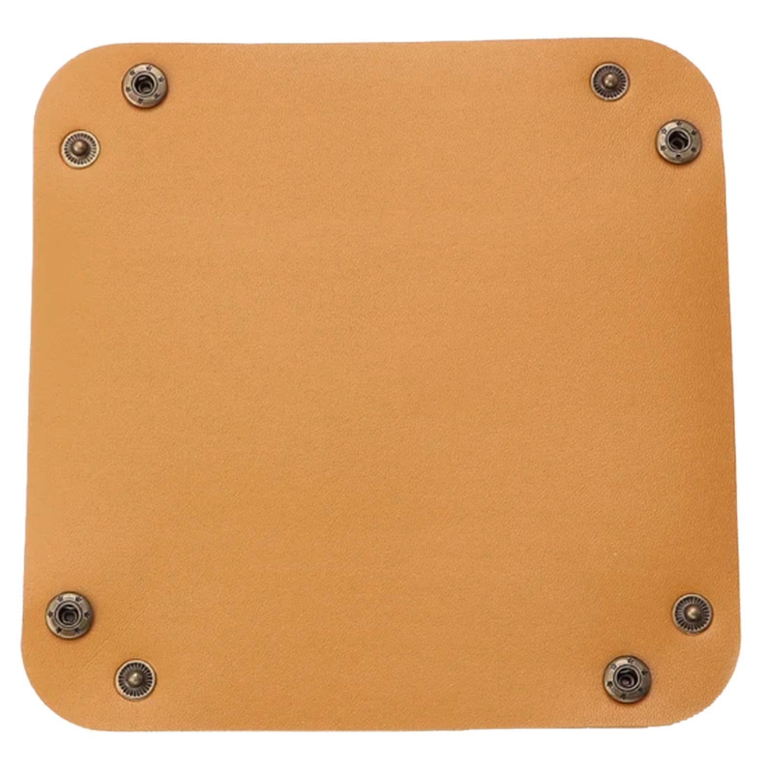 Подставка для хранения из искусственной кожи на рабочем столе модная скандинавская корзина для хранения универсальный органайзер контейнер для ювелирных изделий и ключей жёлтый 536₽