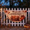 2 Pack Halloween Half Circle Pumpkin Fan Shaped Flags with Clips for Outdoor Garden Decor