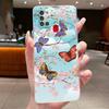 For Samsung Galaxy A21s Phone Case SM- A217F Capa Flower Butterfly Protective Thin Cases Transparent Soft Silicone TPU Cover