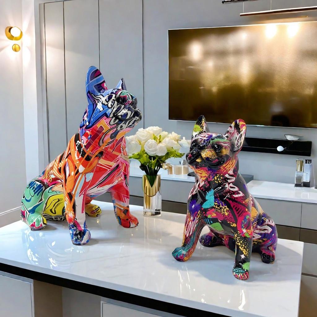 New Style Dog Ornaments Home Statue Living Room Entrance Decoration Creative Desktop Resin Crafts