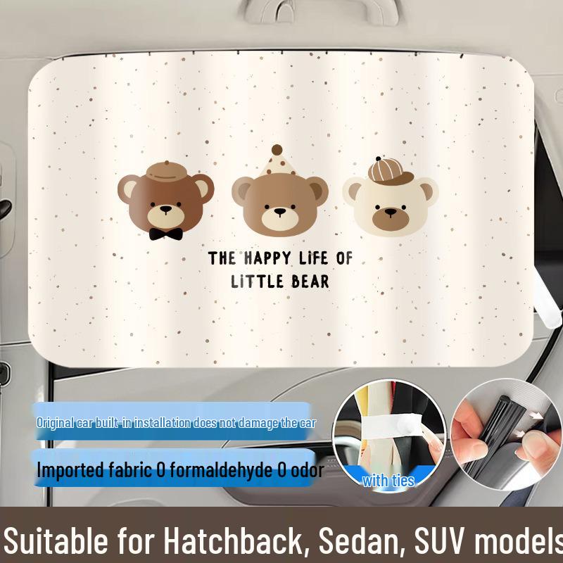 Auto-Sonnenschutz: Cartoon-Tier-Sichtschutzvorhang für Babys, Hitzeschutz & Verdunkelung für Seitenfenster