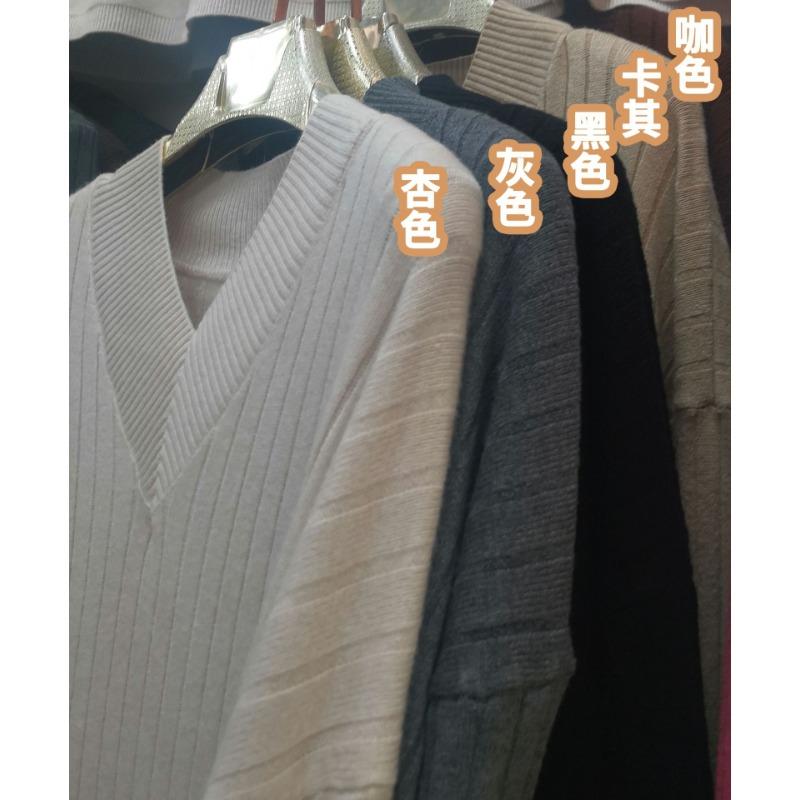 

YYFS Женская мода Повседневная Осень Зима Однотонный Принт Длинный Рукав V-образный Вырез Топы Женская Одежда Шерстяной Трикотаж Свитера Size: One Size хаки