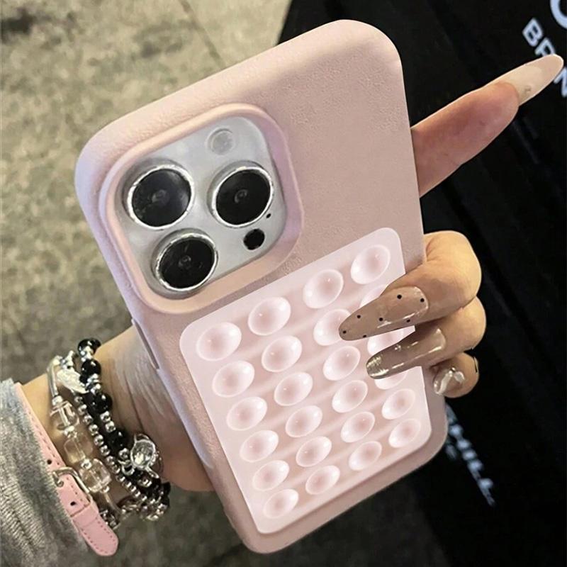 Luxury 3D Suction Cup Stand Lichee Pattern Phone Case for Xiaomi Redmi Note 14 13 12 Pro Plus 5G 11 12S 10 Redmi 14C 13C4G Cover