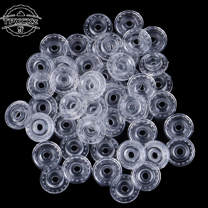 50set Plastic Snaps Fasteners Press Studs Size T5 Caps Button For Clothes Clips Garment Accessories Clear KAM Resin Snap Buttons