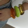 Solid Color Cuff Wide Bracelet Bohemian Retro  Hand Ring Unique Acrylic Open Bangle  Decoration