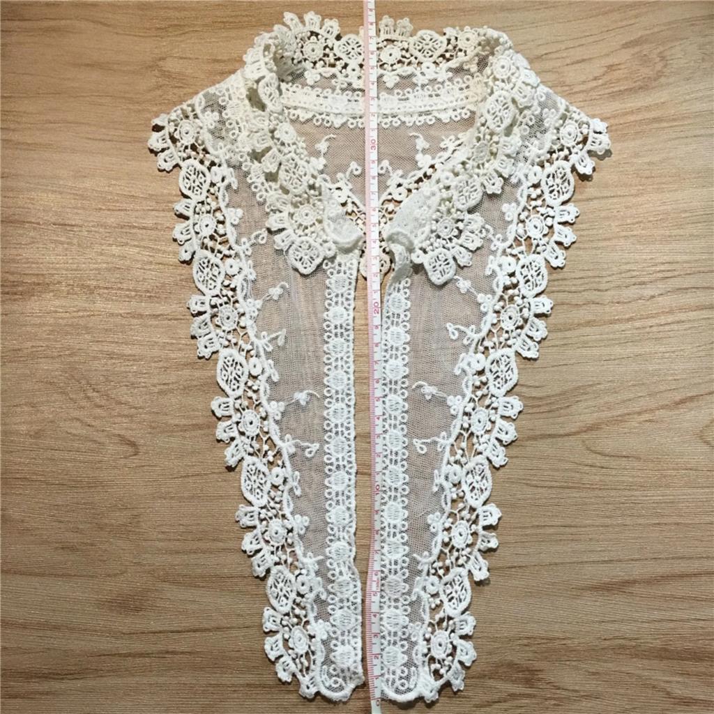 1pcs/lot Water-soluble Pure Cotton Mesh Embroidery Collar Flower; Finished Shirt Lace Embroidery Collar; Mesh Lining Material.