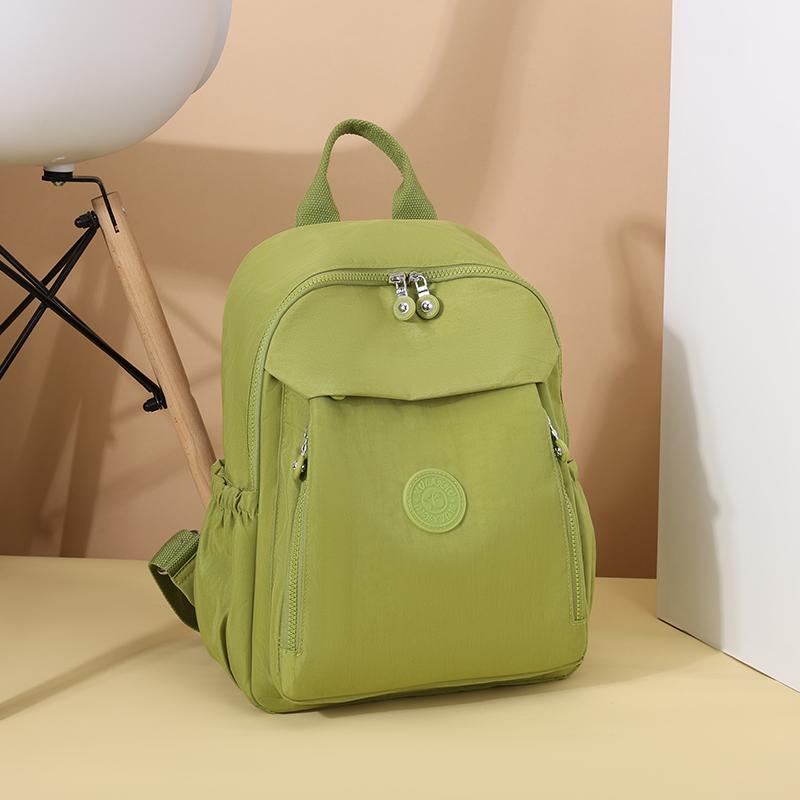 Solid Color Backpack Women Commuter Large Capacity Nylon Lightweight Backpack