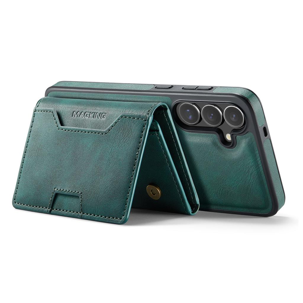 For Samsung Galaxy S25+/S24+ Case Multi Card Slots Zipper Leather Phone Cover with Shoulder
