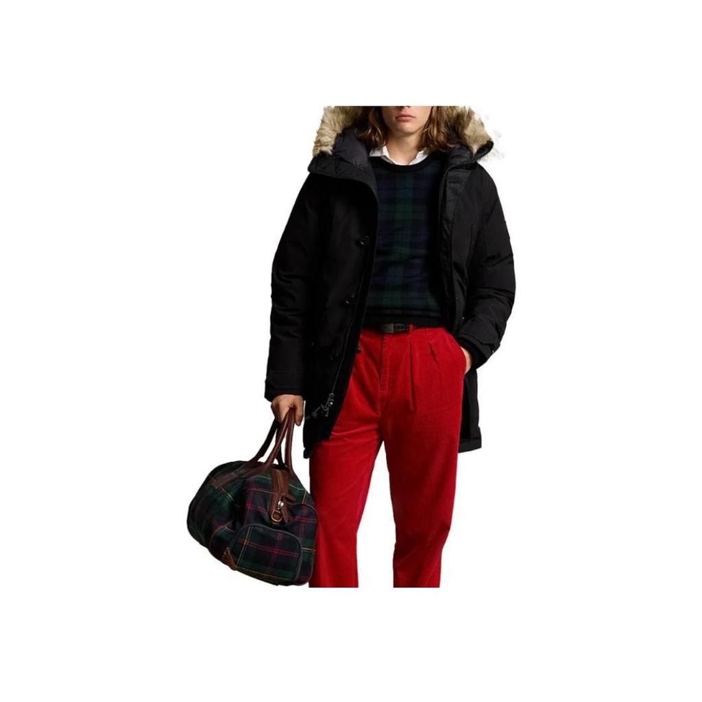 Polo Ralph Lauren Jednobarevná bunda s dlouhým rukávem na zip s kapucí Pánské bundy Černá 710940235-001