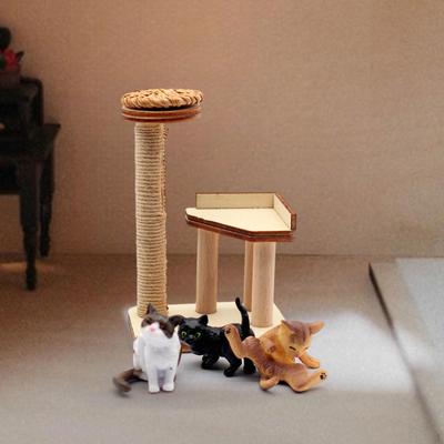 1:12 Dollhouse Cat Climbing Frame Scratch Post Miniature Furniture Rack