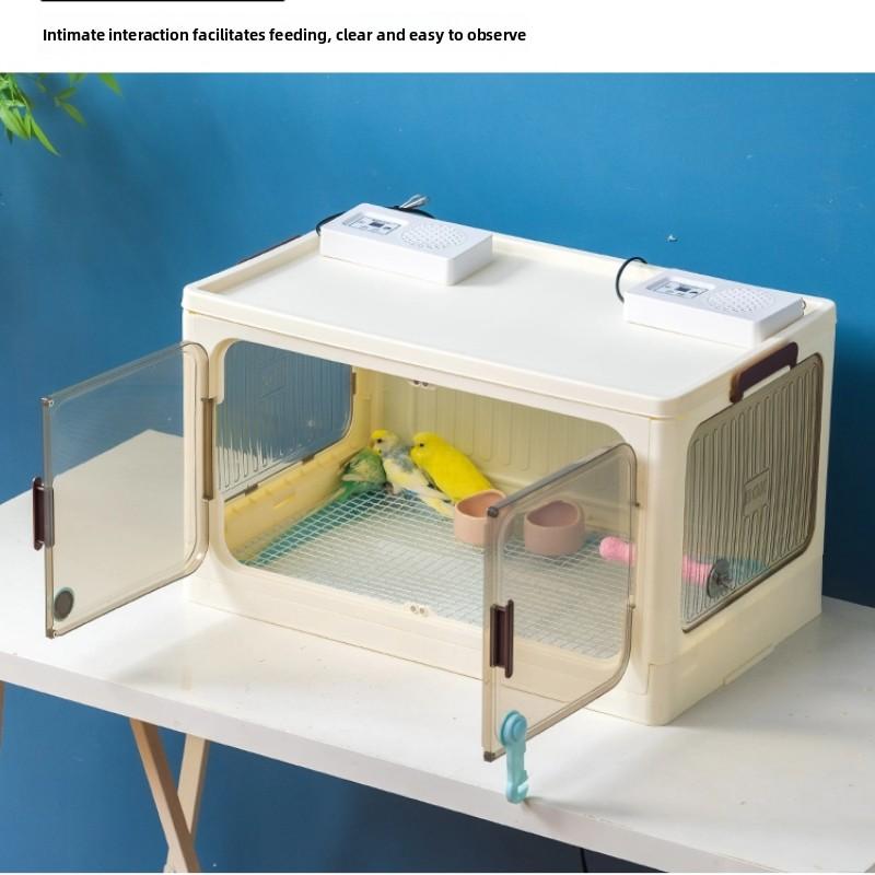 Parrot Brooder with Air Heating System Smart Constant Temperature Hand Rearing Incubator Winter Insulated Habitat for Young Bird