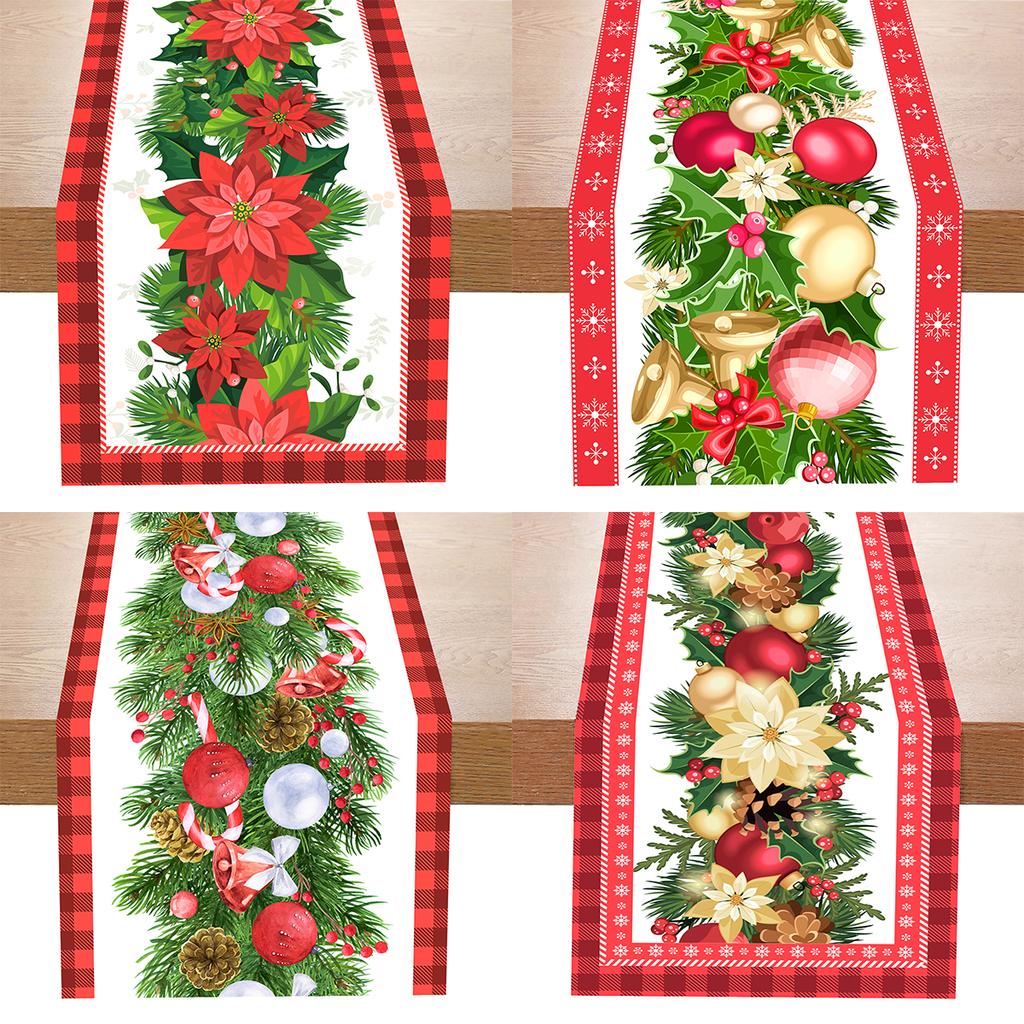 Christmas Table Runner Merry Christmas Table Decoration for Home 2024 Table Cover Xmas Ornament Navidad Natal New Year Gift 2025