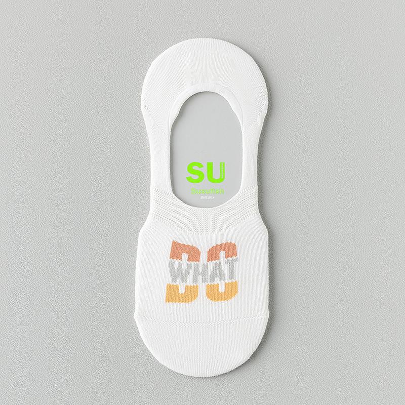 

Men s Summer Thin Leisure Breathable Silicone Non Slip Non Drop with Boneless Shallow Mouth Invisible Socks 1 pair білий