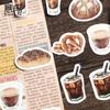 46Pcs Stickers Vintage Style Classic Coffee Lovers Creative Materials Decorative Self-Adhesive Stickers Painting Diy Stickers