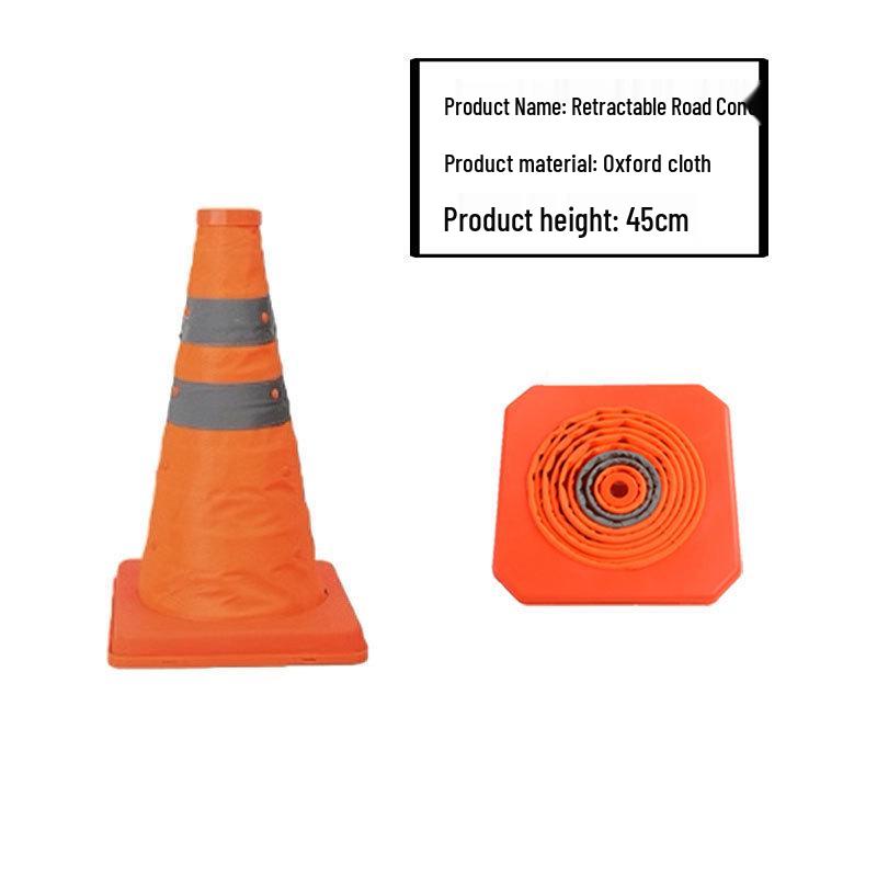 Telescopic Folding Traffic Cone: Lightweight, Strong, Reflective Safety Barrier