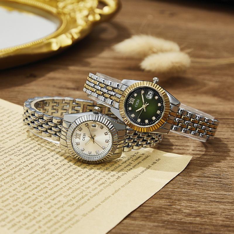 Premium Log Type Women'S Watch Light Luxury Niche Calendar Steel Belt Waterproof Watch Women'S Business Quartz Watch