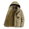 Winter Velvet Thickened Multi-pocket Cotton-padded Jacket Casual Detachable Sleeve Tooling Cotton-padded Jacket