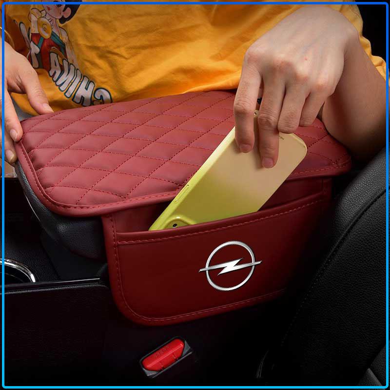 For Opel Astra H G Corsa Insignia Astra Antara Meriva Zafira Interior 1Pc Leather Auto Consoles Car Armrest Cushion with Storage Car Styling