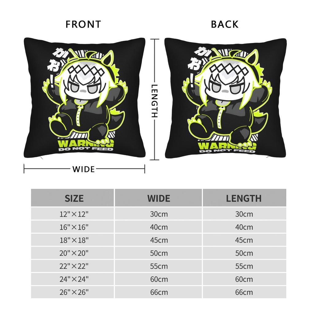 Oguri Cap Ogurizilla Warning Chibi Fanmade Pillowcase Cushion Cover Decorative Umamusume Pillow Case Cover Living Room Square