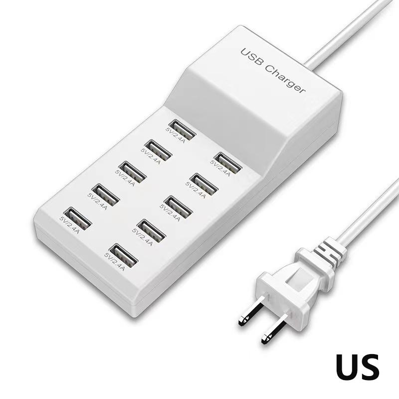 10-In-1 Usb Port Multi-Function Charger 5V Mobile Phone Power Bank Universal Fast Charging Widely Compatible For Us Eu