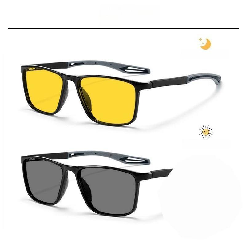 New Men's Night Photochromic Sports Myopia Glasses Advanced UV-resistant Fashion Trend Driving Eyeglasses Diopter 0 TO -4.0