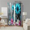 2 pcs   versatile polyester transparent curtains for home decoration Country House Flower for use in bedrooms and living rooms