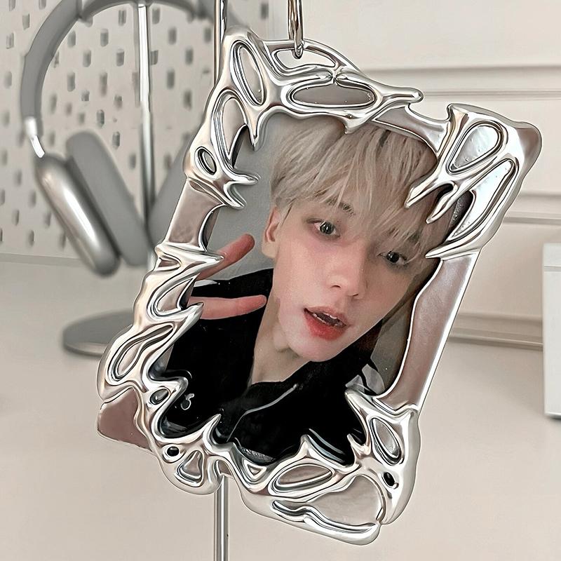 Original Design Electroplate Plasitic Frame Kpop Idol Photocard Holder Creative 3 Inch Photo Card Holder Photo Sleeve