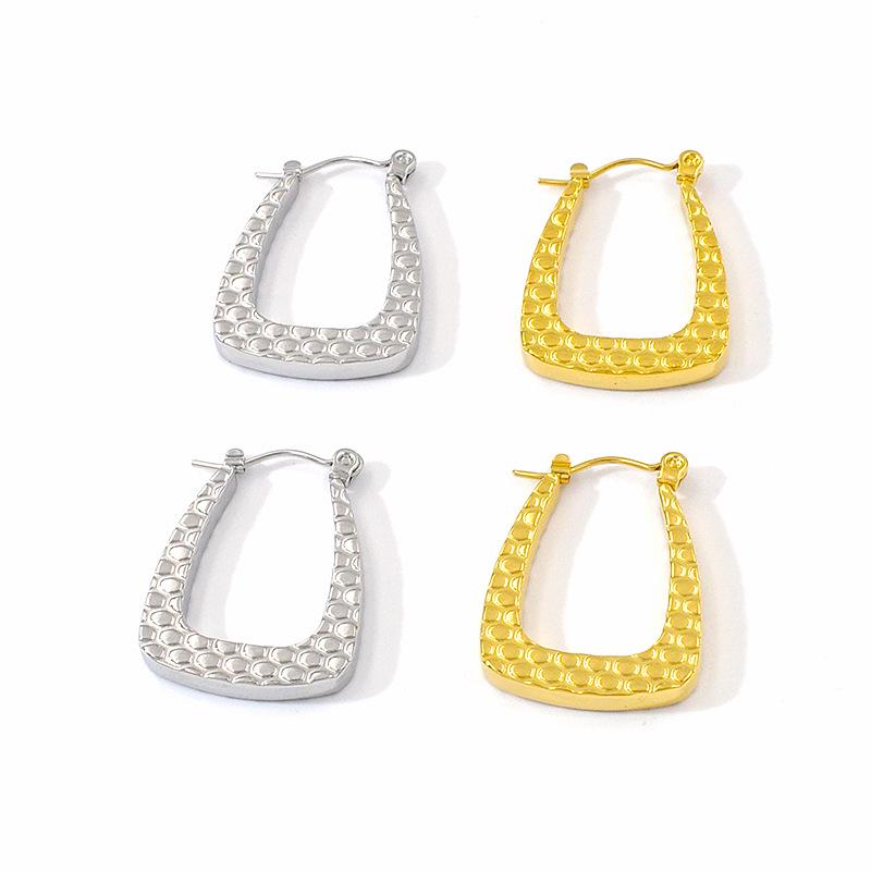 European Luxury 18K Gold-Plated Titanium Steel Earrings