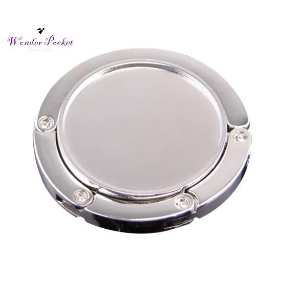 Metalowa okrągła składana torba przenośna torebka torebka wieszak na stół