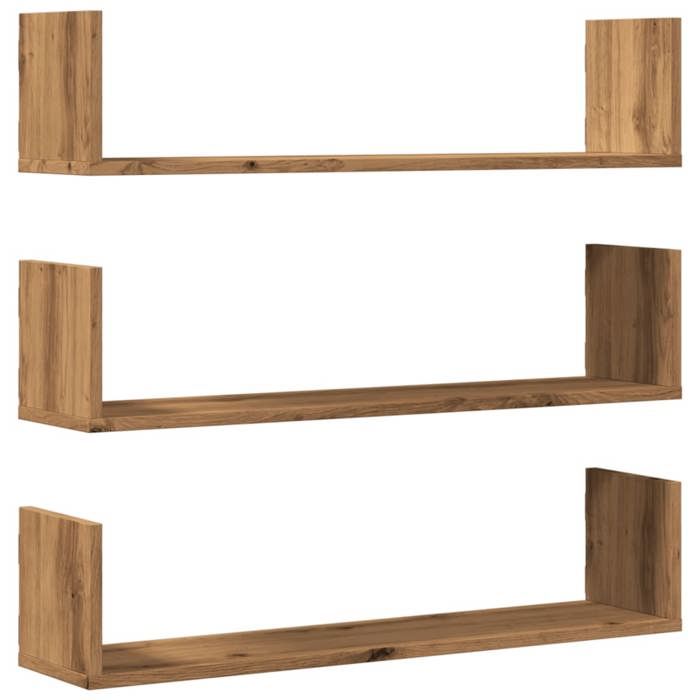 VidaXL Wall Shelves 3 Pcs Artisan Oak Engineered Wood 853298