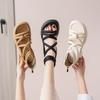 Fashion 2025Summer Original Women Sandals Cross Tie Straps Open Toe Hollow Breathable Women Casual Shoes Student Sexy Sandalias De Mujer