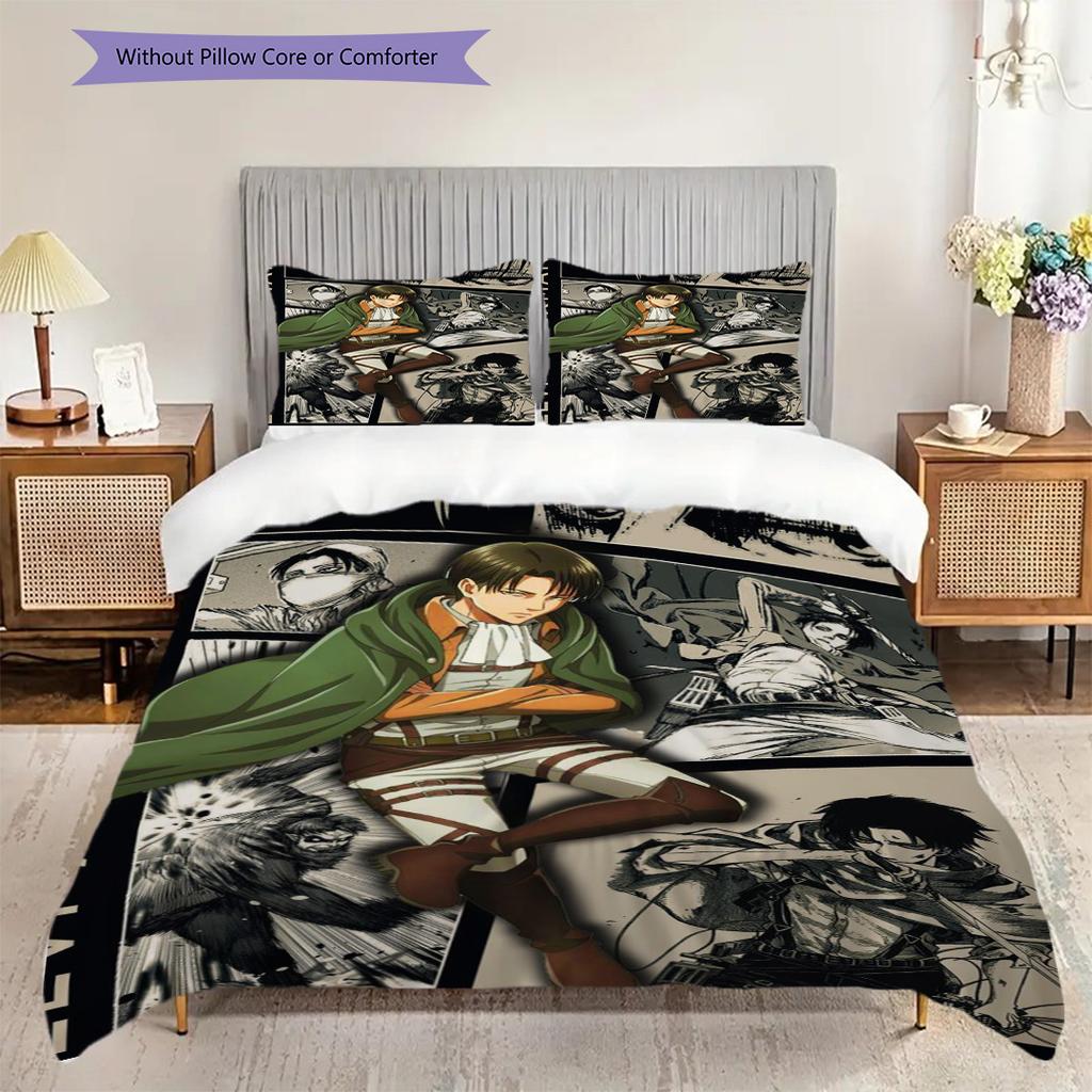 Attack Titan Epic Battle Set Bedding 1 Duvet Cover 2 Pillowcase Without Core Duvet Cover And Pillowcase Christmas Birthday Gift