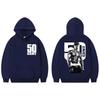 Rapper 50 Cent Double Sided Print Hoodie Men Women Hip Hop Vintage Hooded Sweatshirts Hoodies Fashion Oversized Unisex Streetwear Trendy