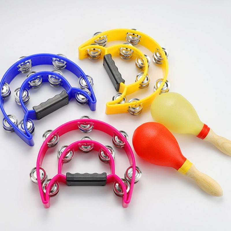 Handrassel Tamburin Musikinstrument mit Edelstahl-Schellen und ABS-Rahmen für Erwachsene Klassenraumaufführungen