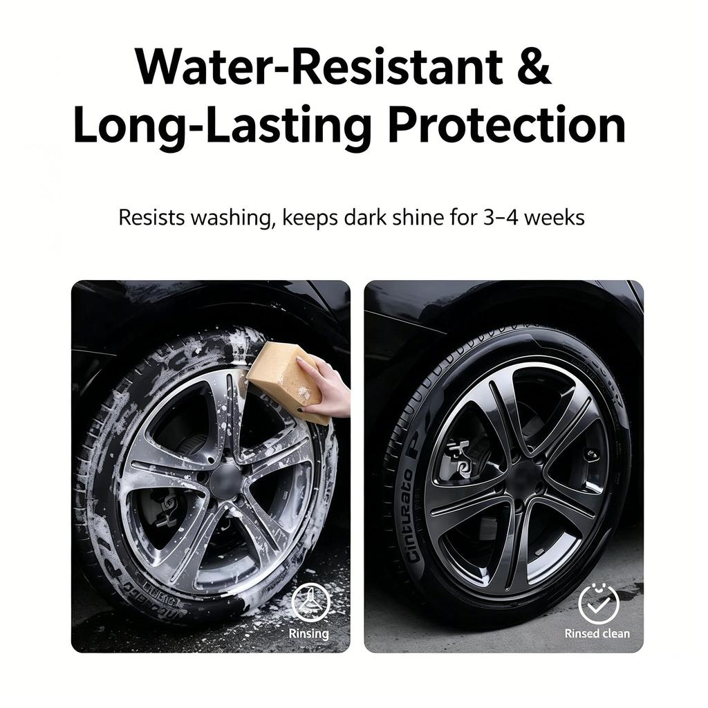 500ml Tire Shine & Protectant Spray Anti-Aging Rubber Conditioner Waterproof Dressing for Car Tires Plastic Trim UV Protection