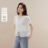 Inman French Embroidered Short Sleeve Tie-Front Shirt