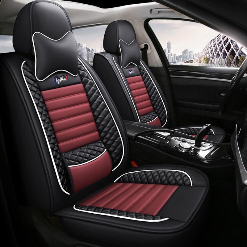 JJL Universal Full Wrap Car Seat Cushion - All Seasons, Solid Color, Sports Style
