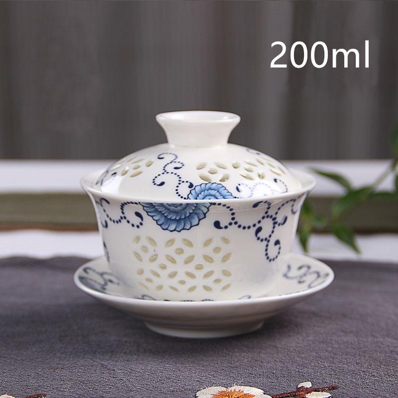 Chinese Tureen Tea Cup Set Ceramic Kungfu Tea Cup Saucer Set Drinkware