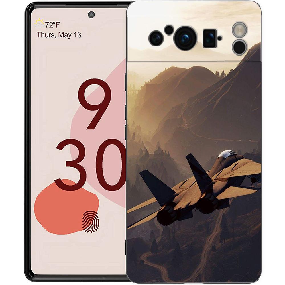 Fighter Planes Phone Case For Google Pixel 8 7 6 Pro 8A 6A 7A 5G Soft Silicone Shockproof TPU Black Cover Fundas