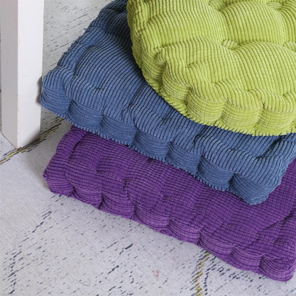 Japanese Style Multi-color Corduroy Square & Round Seat Cushion