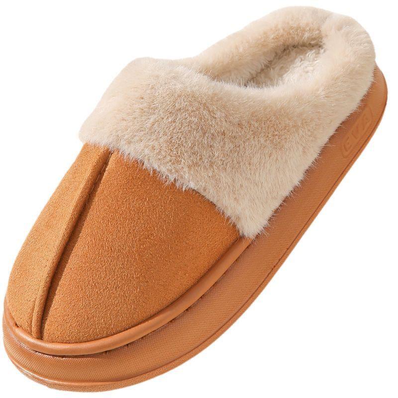 Men's and Women's Plush Lined Cotton Slippers – Warm, Closed-Toe Comfort for Home and Postpartum Use.