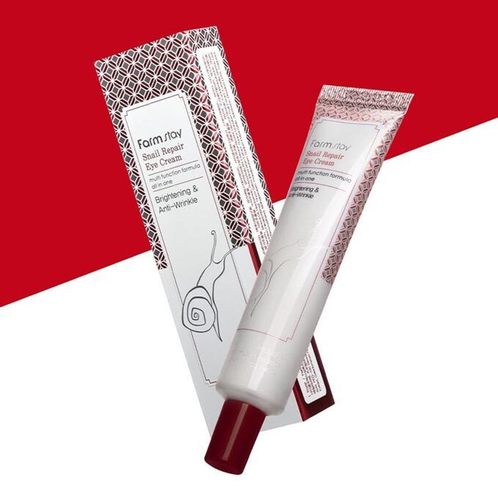 

FARMSTAY SNAIL REPAIR EYE CREAM, Антивозрастной, Kbeauty, Корейская косметика, образец