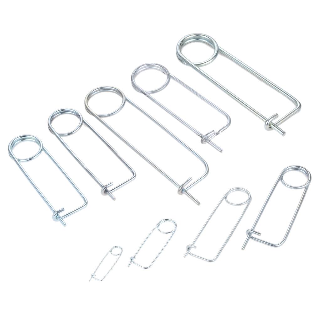 DRELD 10/5/1pcs Broche en Acier Forme Goupille de Sécurité Goupille à Ressort Fermoir de Blocage Rapide pour Attelage de Ferme Pelouse Jardin