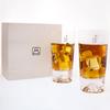Authentic Tajima Glass Handcrafted Fuji Tumbler Glass In Sakura Kiriko Wrapped In a Sakura Furoshiki Wrapping Perfect for Respect for the Aged