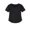 New American Fishbone Front Shoulder Short-sleeved T-shirt for Women's Summer Slim-fitting and Thin Curved Hem Pure Desire Top for Women
