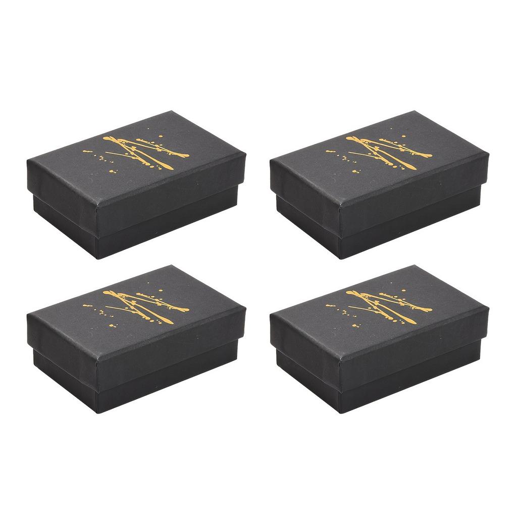 24Pcs Black Jewelry Display Packaging Boxes With Sponge, Valentine's Day Gift Giving Jewelry Decorative Boxes Accessories Small Business Supplies